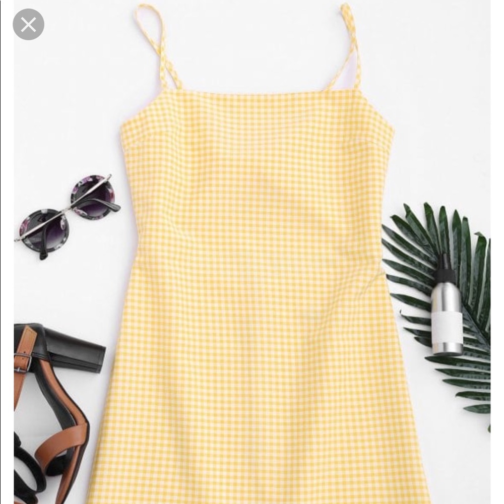 Checkered yellow dress